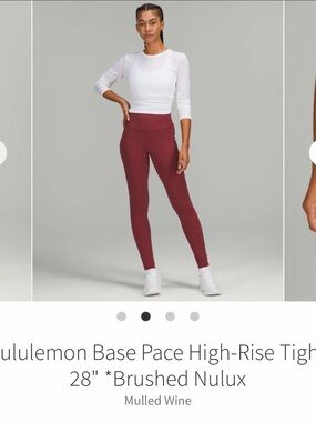 Lululemon Base Pace High-Rise Tight 28" *Brushed Nulux size 12
